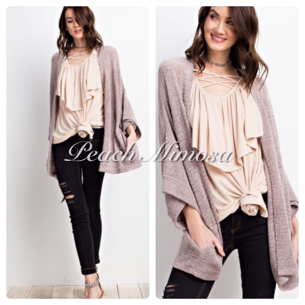 Lightweight open front cardigan